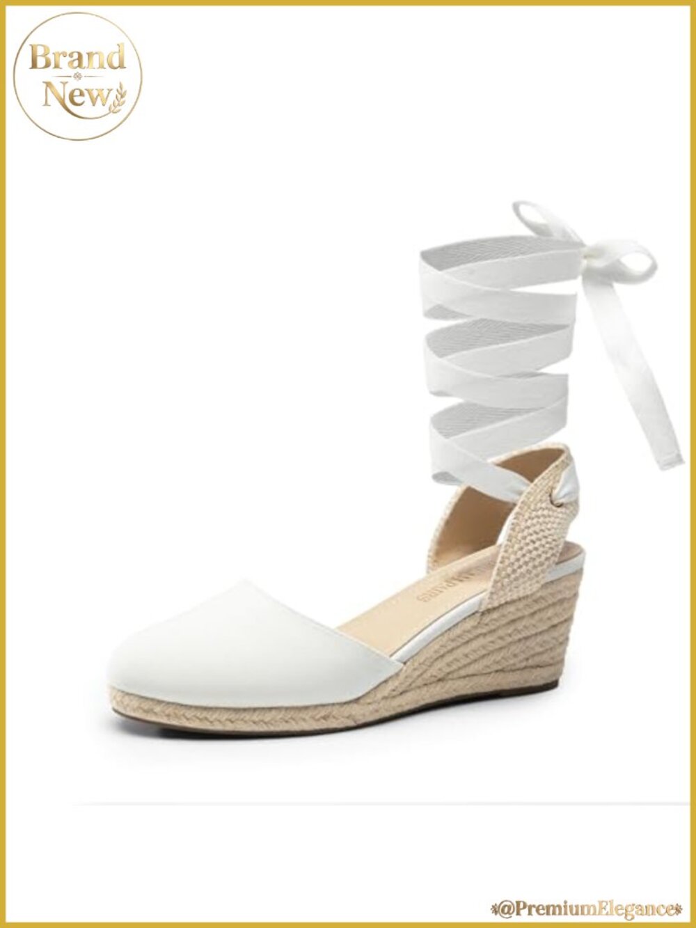 Espadrille Platform Wedge Sandals Vegan Leather Women's Summer